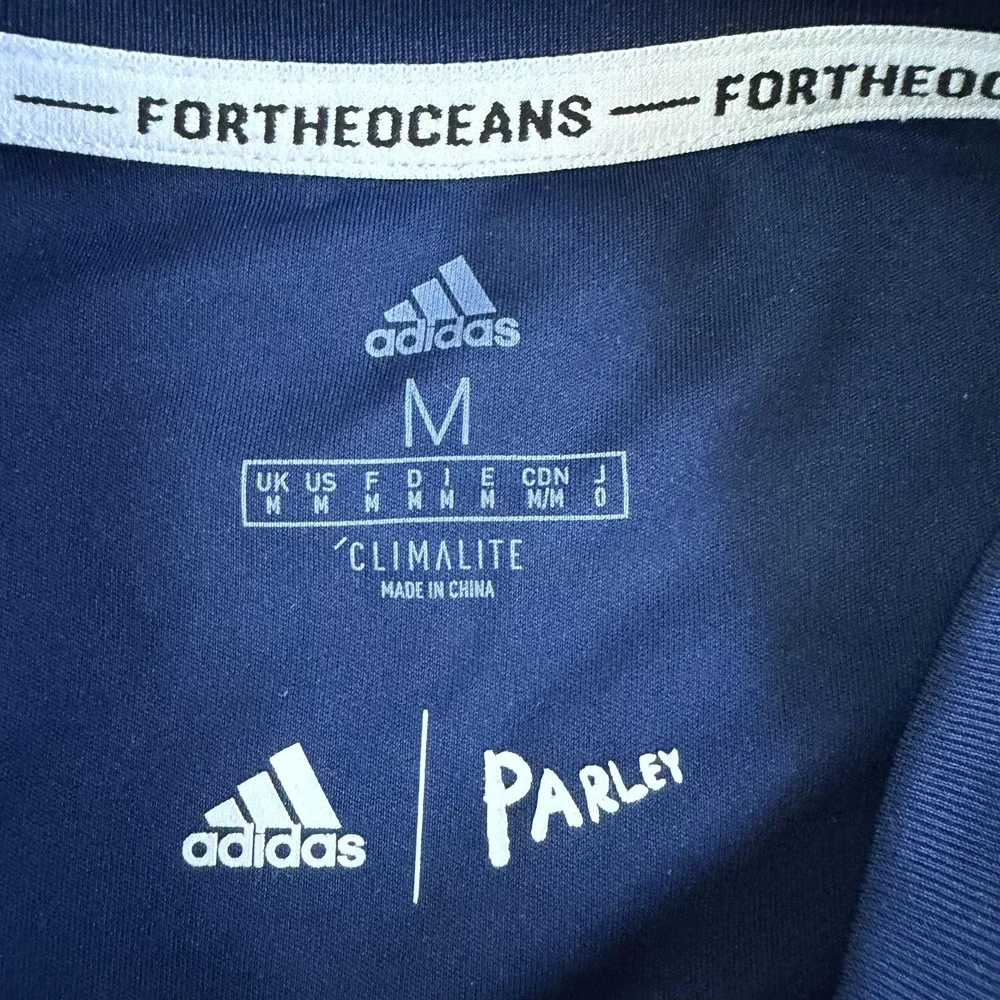 Bayern Munich Jersey Mens M Blue Soccer Adidas Parley Training Top Short Sleeve